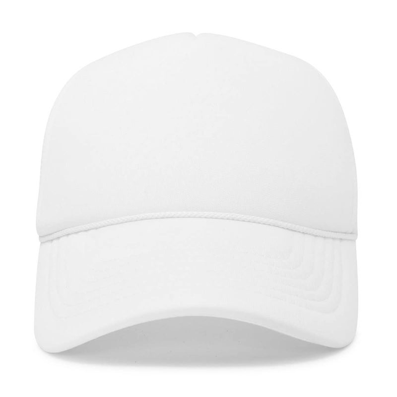 DALIX Plain Trucker Hat Mesh Cap in White - Image 2